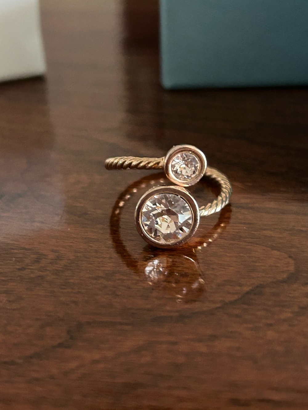 Touchstone Crystal Blush Open-Curve Ring in Rose Gold Tone - Picture 2 of 3